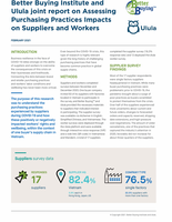 Better Buying Institute and Ulula joint report on Assessing Purchasing Practices Impacts on Suppliers and Workers