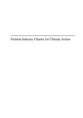 UN: Fashion Industry Charter for Climate Action