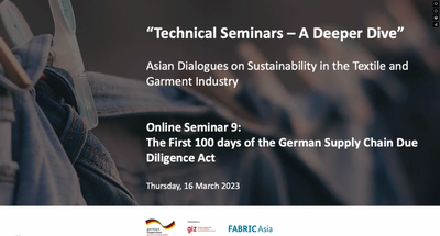 Technical Seminar 9: The First 100 days of the German Supply Chain Due Diligence Act