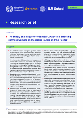 The supply chain ripple effect - How COVID-19 is affecting garment workers and factories in Asia and the Pacific
