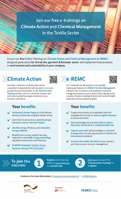 Online Trainings on Climate Action and Chemical Management (e-REMC) - Flyer