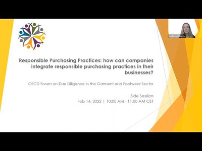 OECD Forum on Due Diligence in the Garment and Footwear Sector: Responsible Purchasing Practices - how can companies integrate responsible purchasing practices in their businesses?